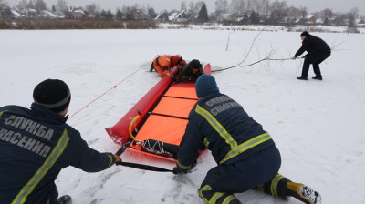 Действия при спасении на зимнем водоёме..